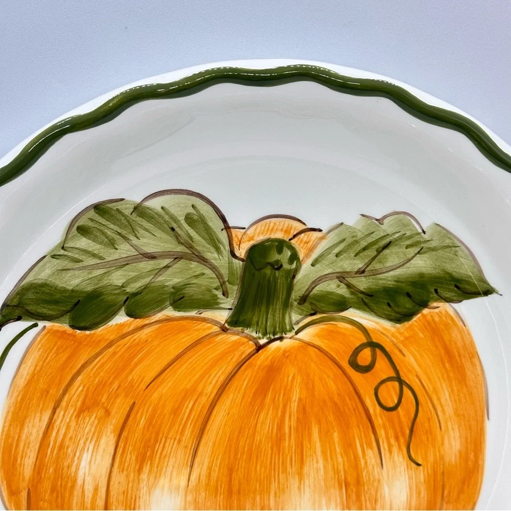 Williams-Sonoma Pumpkin Design Ceramic Pie Dish 9.75